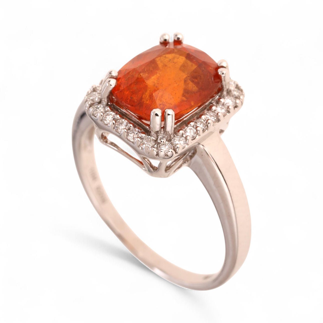 Diamonds and garnet rosette ring.