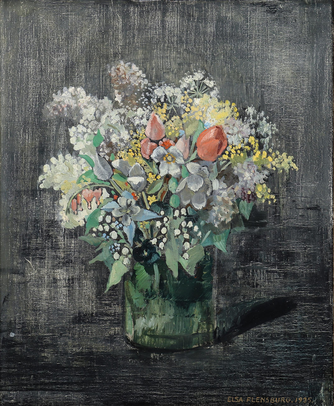 ELSA  FLENSBURG. Kukkainen asetelma.