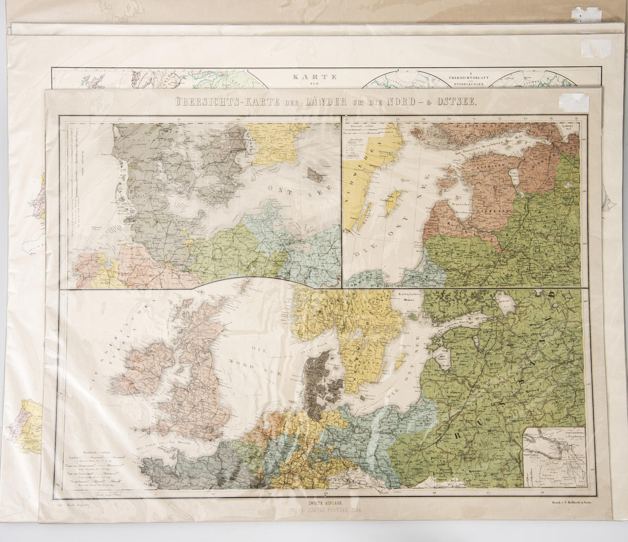 KARTOR, 7 stycken, tryck efter äldre förlagor.