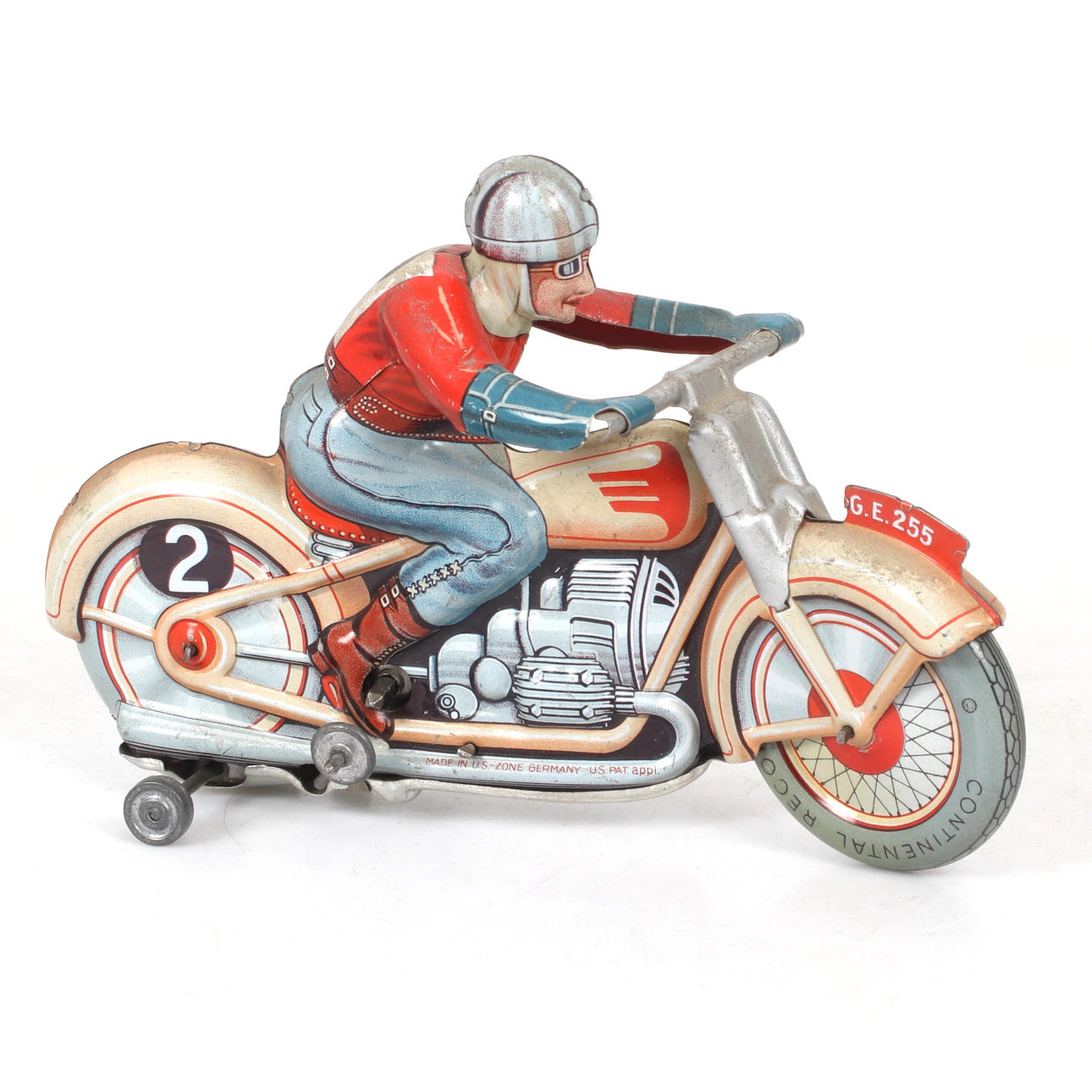 A MOTORCYCLE, lithographed sheet, Continental Record GE 255, Germany.