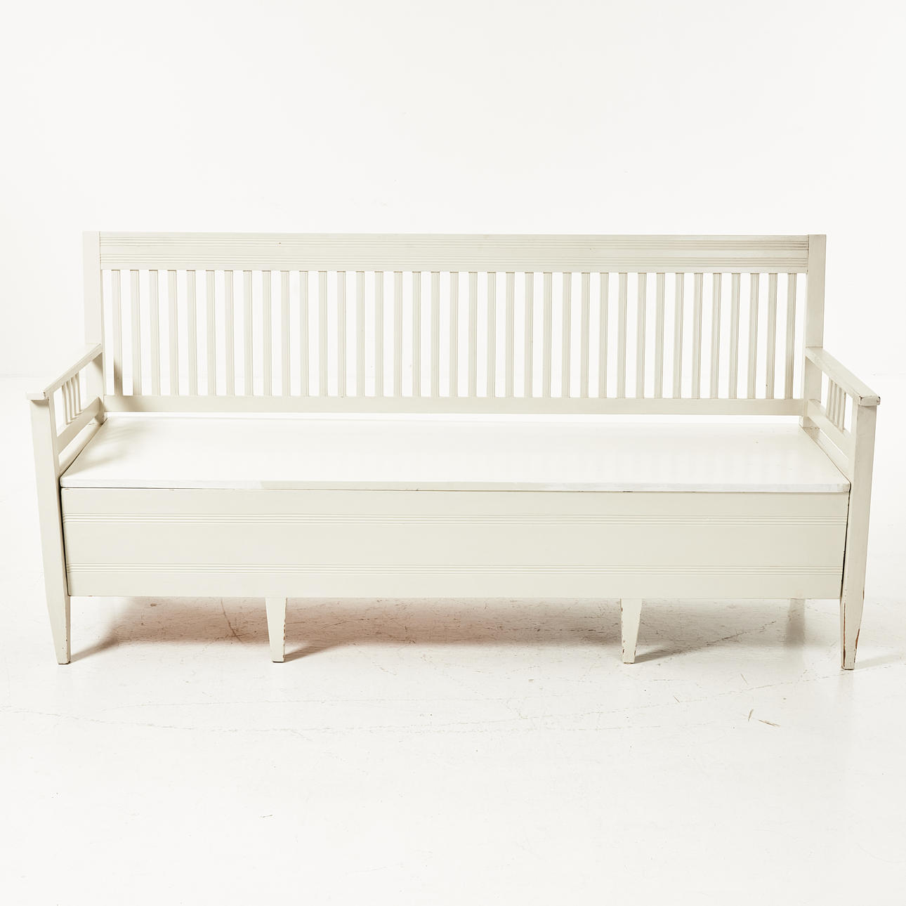 A sofa, circa 1900, Art Nouveau, painted.