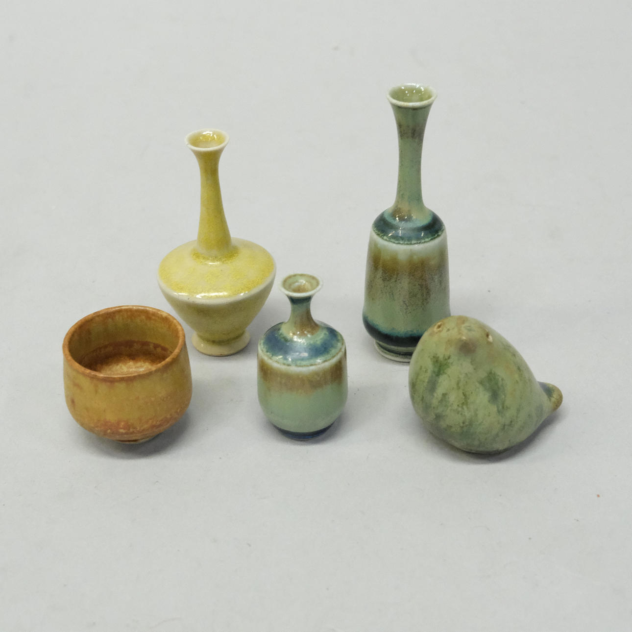 JOHN ANDERSSON. MINIATURES, HIGHTAIL, FIVE PIECES.