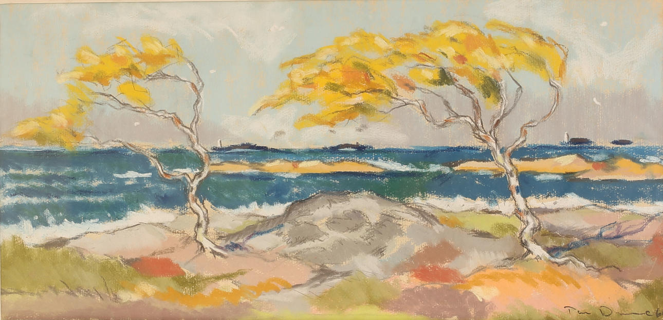 UNIDENTIFIED ARTIST, mixed media, signed, dated -60.