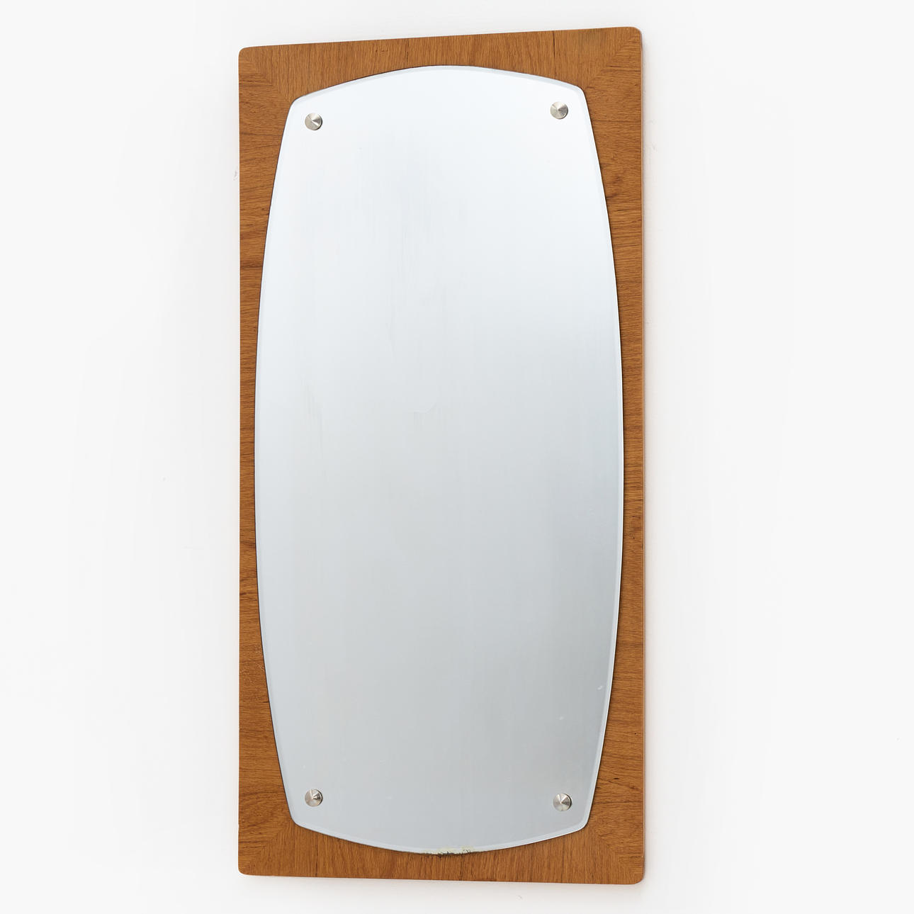 半額以下で買えるクーポン特集 A Mirrors 1950/60s. glass, faceted and metal teak, mirror, 鏡