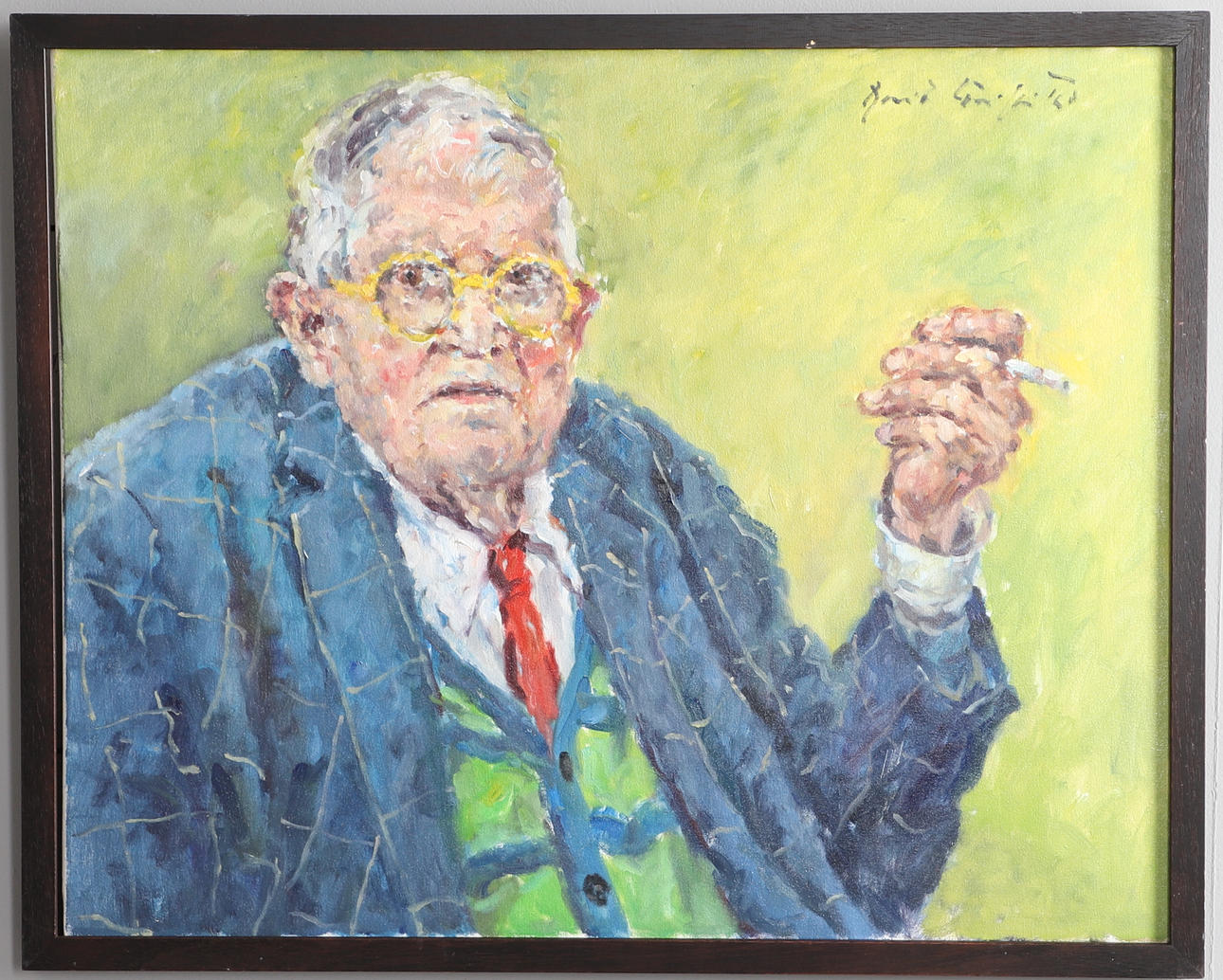 DAVID GRIFFITHS, M.B.E. (B.1939). PORTRAIT OF DAVID HOCKNEY.