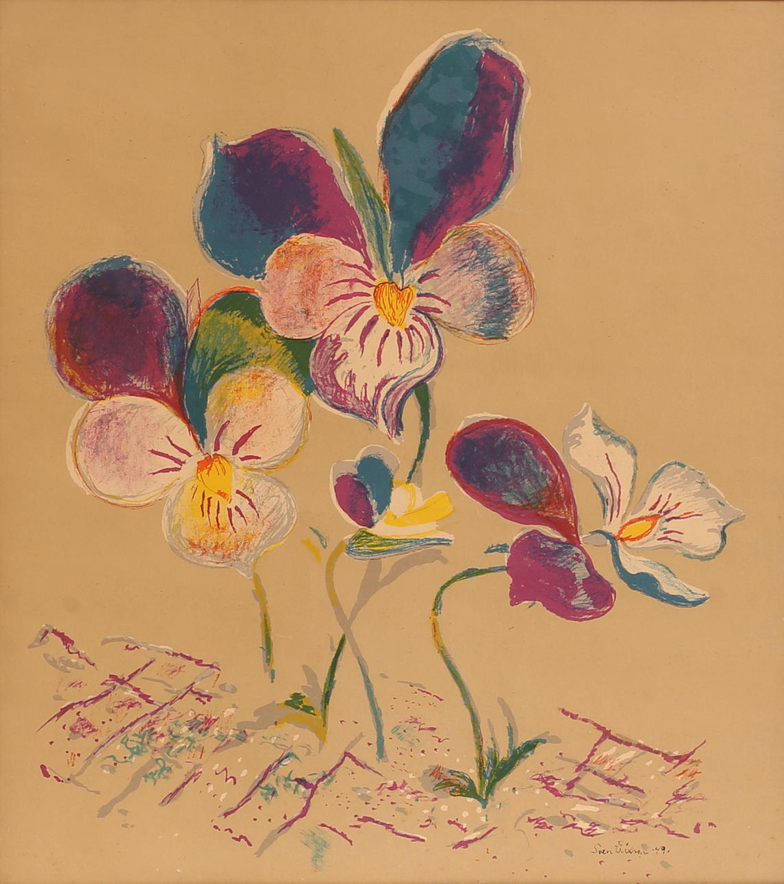 SVEN X:ET ERIXSON. Lithograph in colours, signed, dated -49.