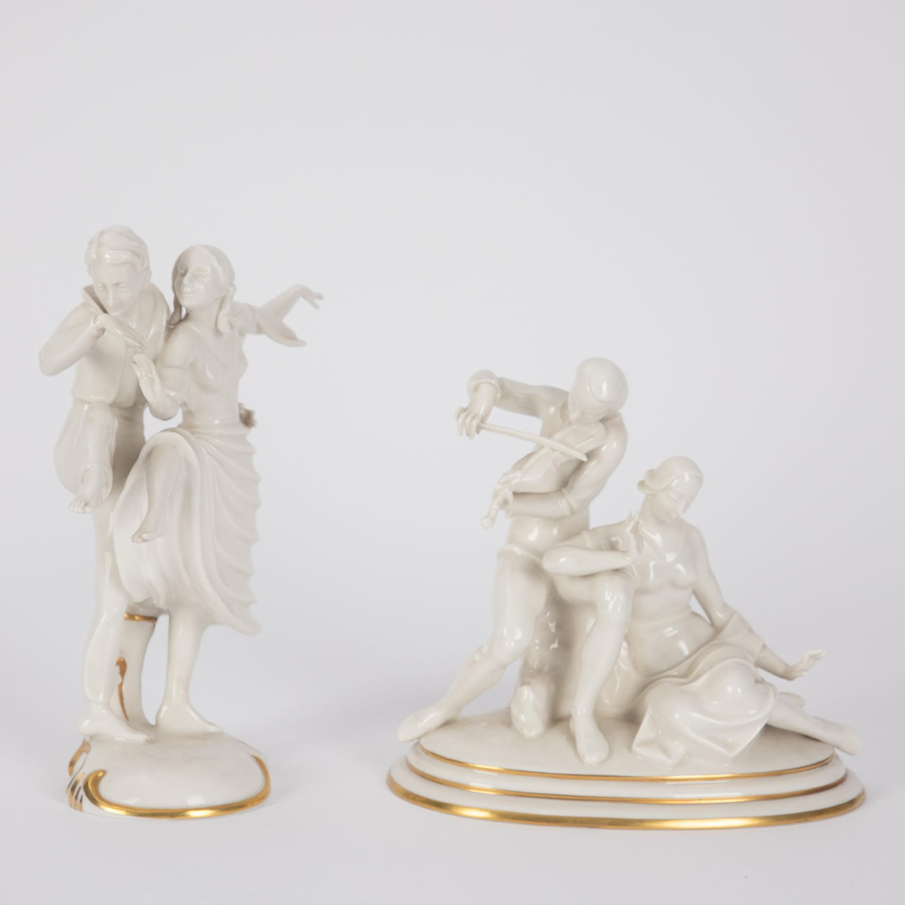CARL WERNER (1895-1980). two groups of figures' Adagio 'and Taezer, Lorenz Hutschenreuther, Selb, 1929-39.