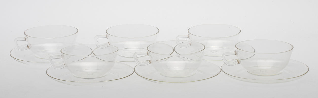 KAFFEKOPPAR med FAT, 6 st, glas, Raso Therm.