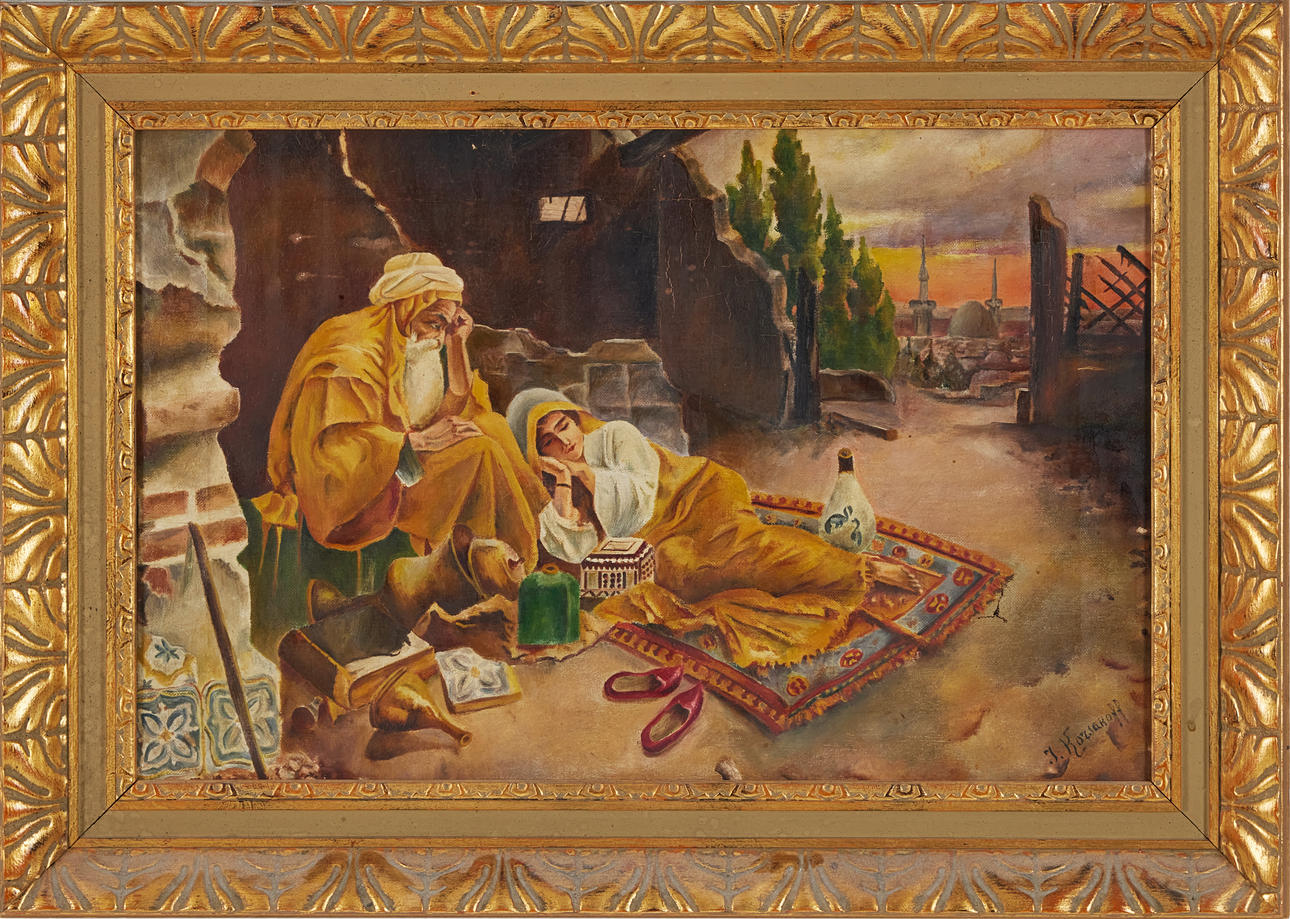 OIDENTIFIERAD KONSTNÄR. Copy after motif of Rudolf Ernst, oil on canvas, bearing signature.