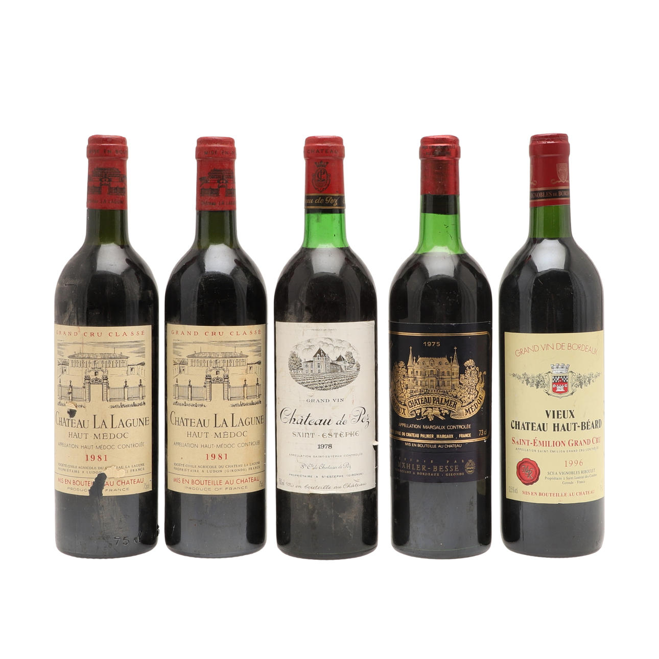 WINE - VARIOUS BOTTLES OF RED WINE.