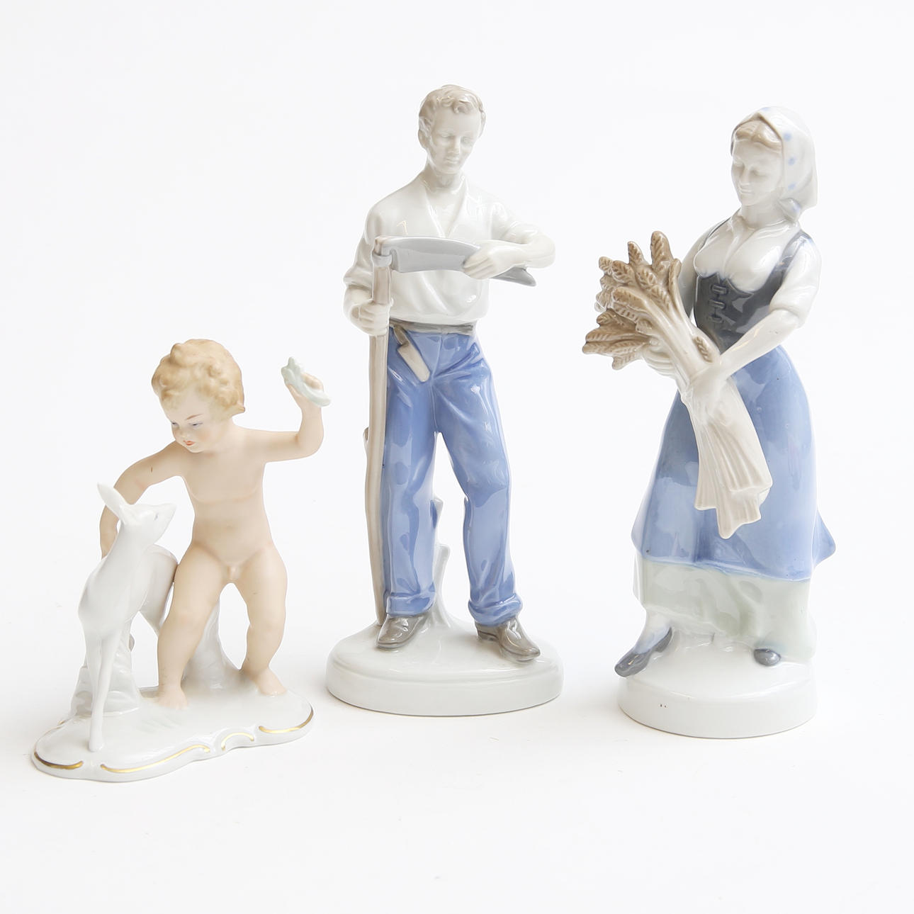 Wallendorf- ja DDR-figuureja, 3 st, Saksa.