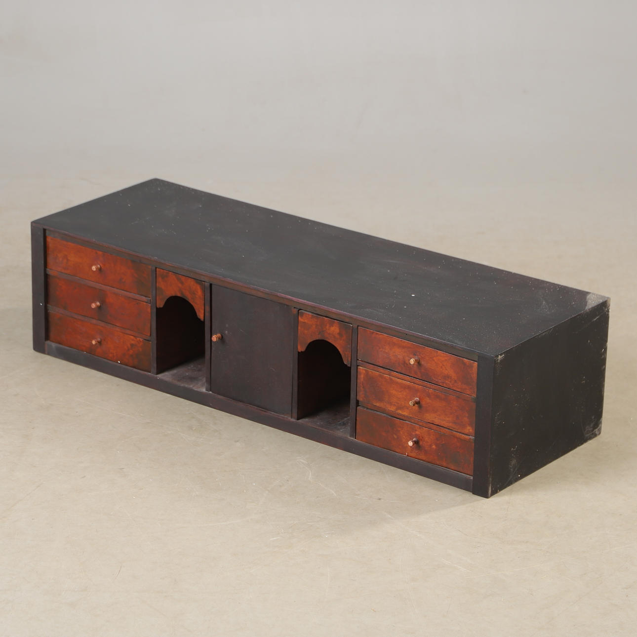 A desk essay, stained pine, early 20th century.