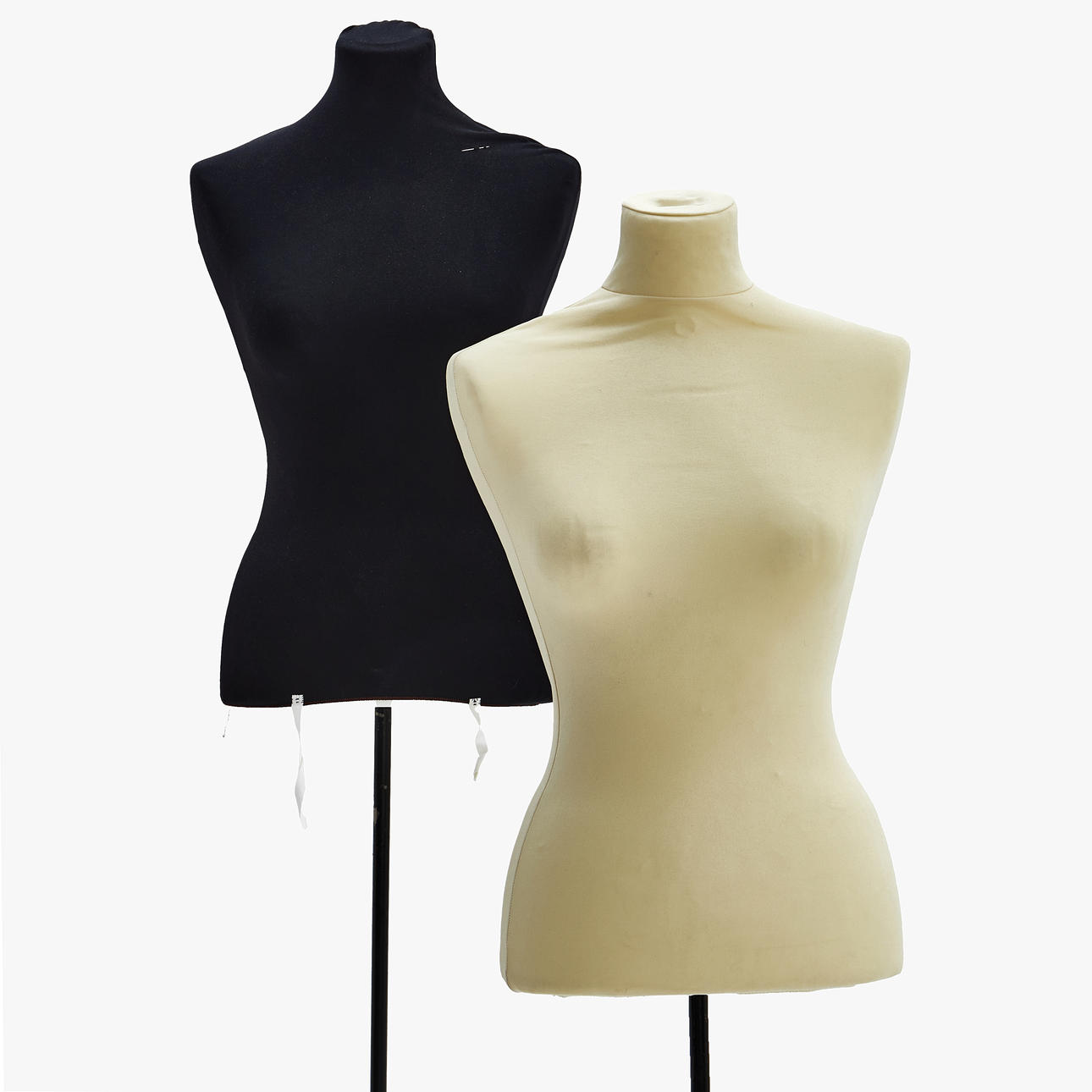 DUMMIES, 2 pcs, upholstered in black and white textile.