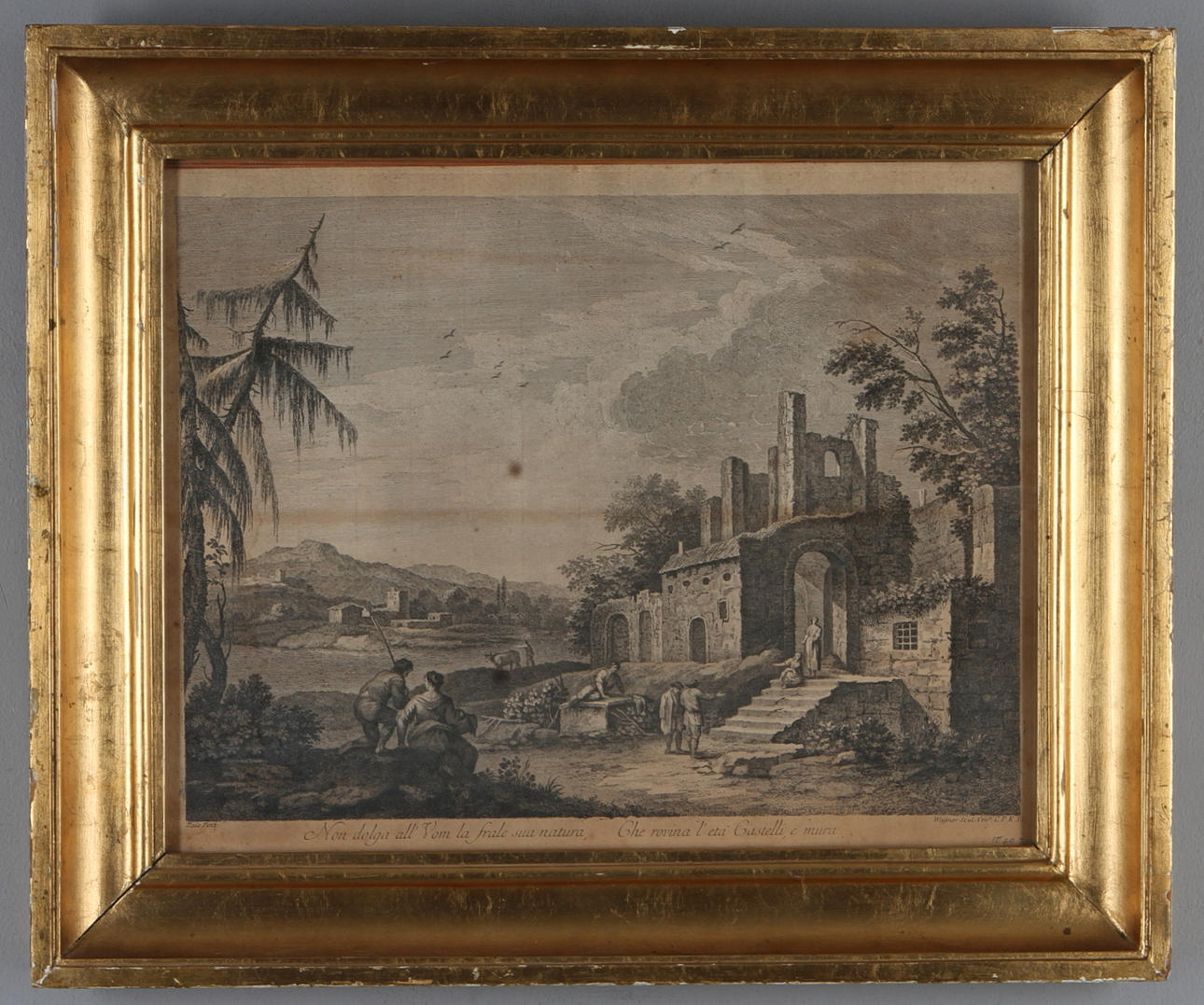 GRAFISKT BLAD, 17/1800-tal, "Non dolga all Vom La frale sua natura...".