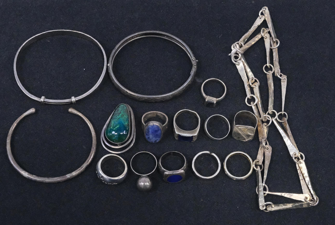 SCHMUCK, SILBER, 15 STÜCK.