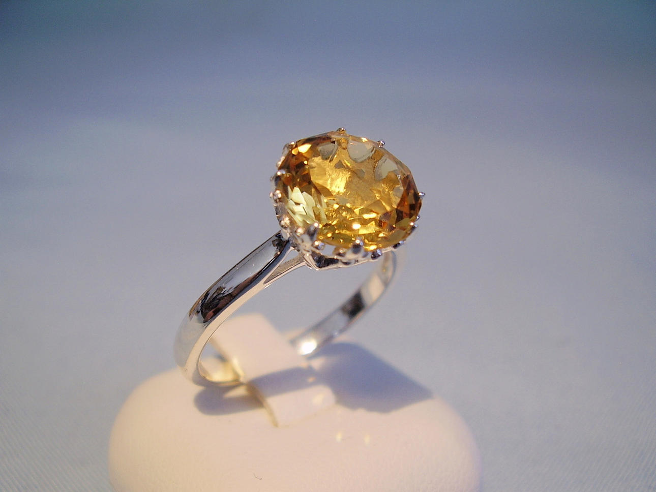 CITRIN SOLITÄR RING Silber 925.
