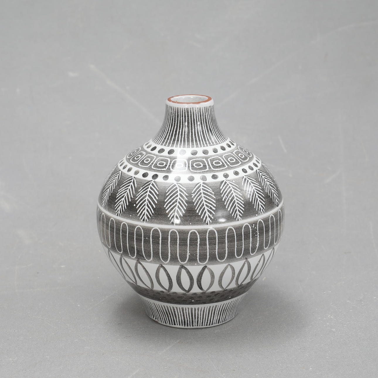 INGRID ATTERBERG. A vase, earthenware, Uppsala-Ekeby, number 2083, signed.