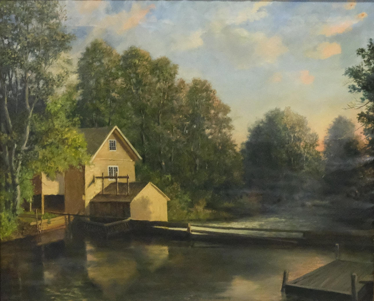 REINHOLD CALLMANDER. LANDSCAPE WITH POND.