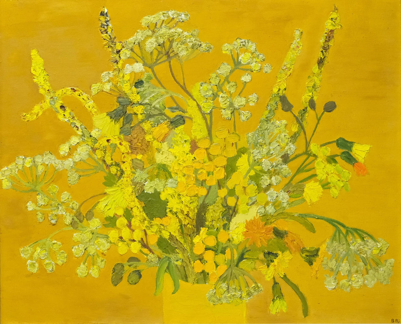 BENTE  BJERREGAARD. BODEGÓN CON RAMO DE VERANO.