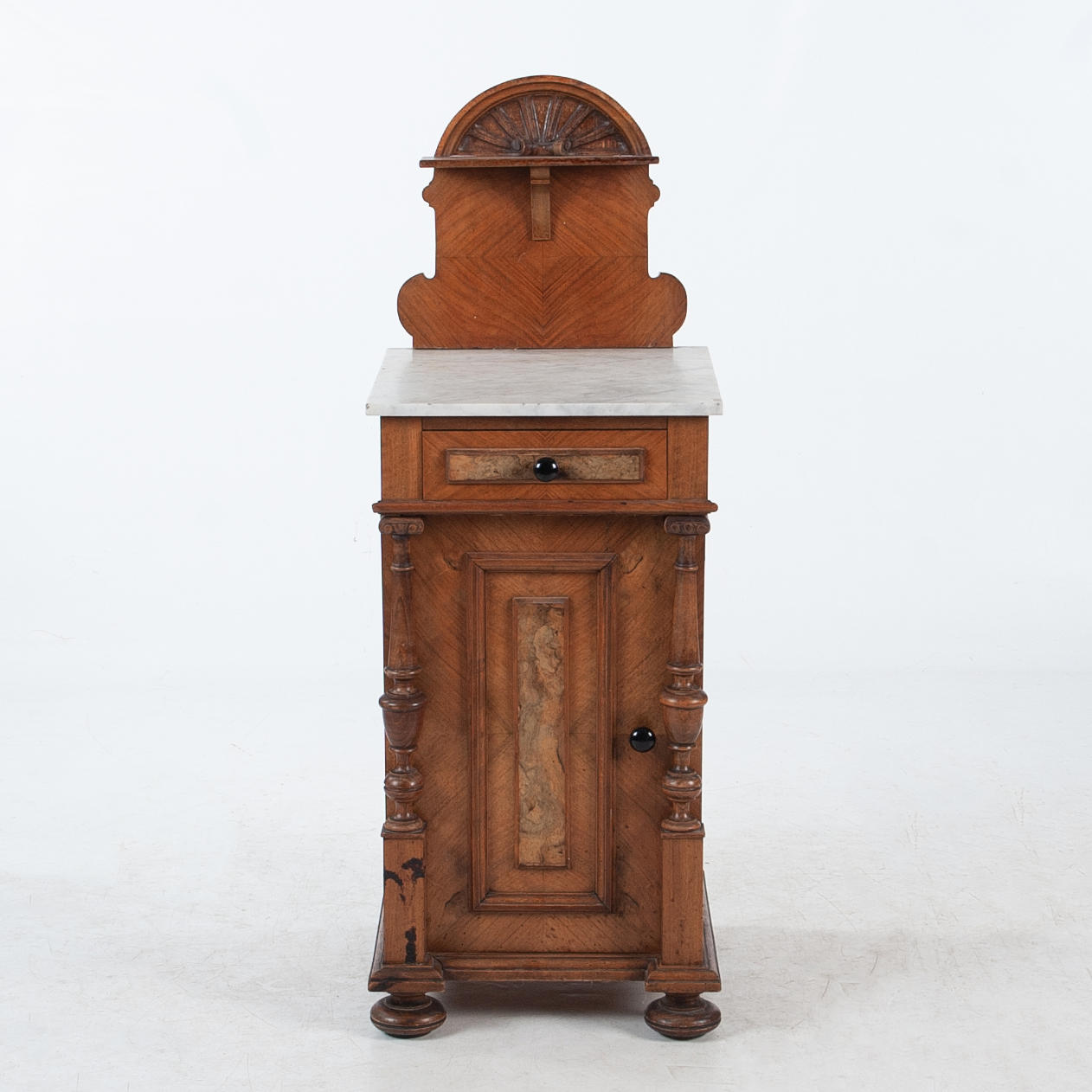 BEDSIDE TABLE, WITH MARBLE TOP, LATE CLASSICISM.