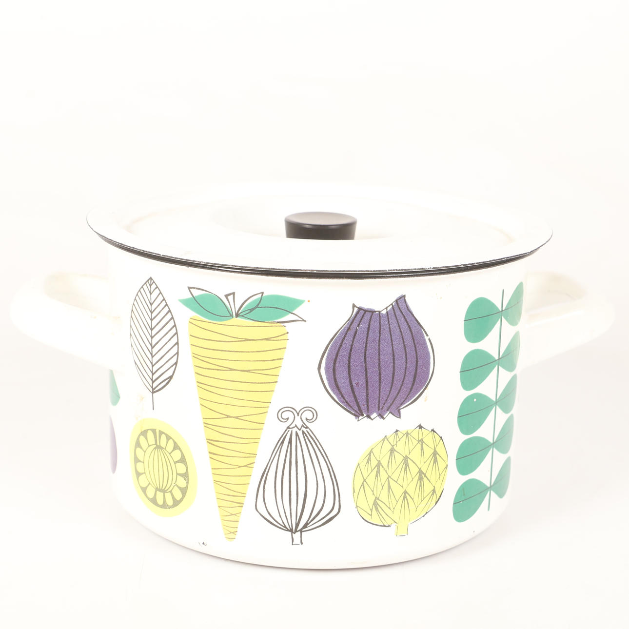 ESTERI TOMULA. Kastrull, "Vegeta", emaljerad, Arabia, Finland.