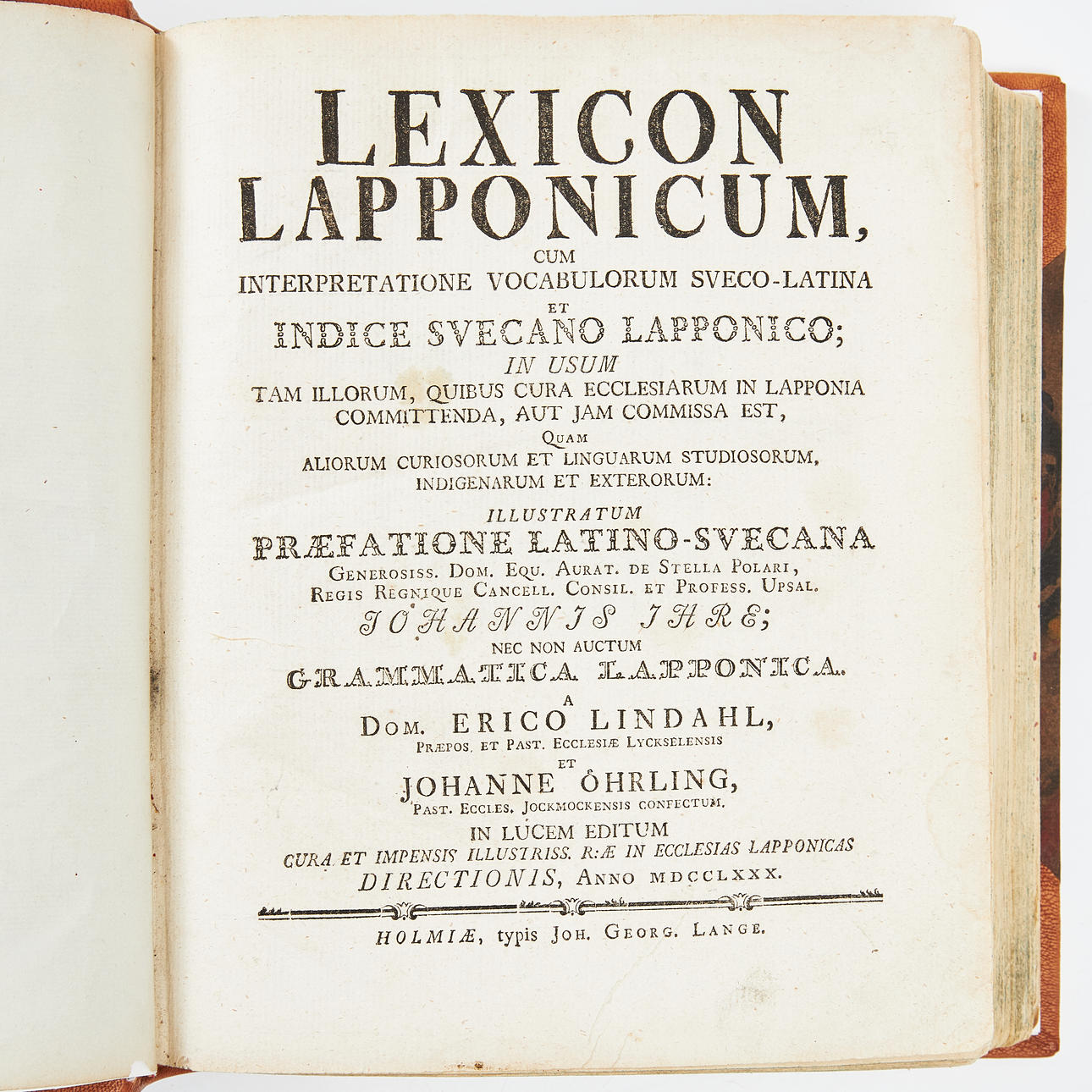 LINDAHL, ÖRHLING, SAMI DICTIONARY, 1780.