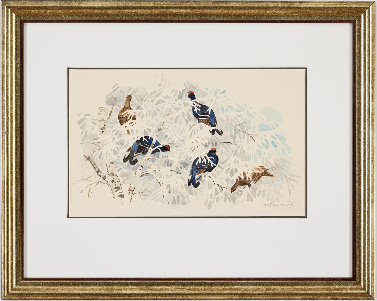 GUNNAR BRUSEWITZ. Orcas in winter nature.