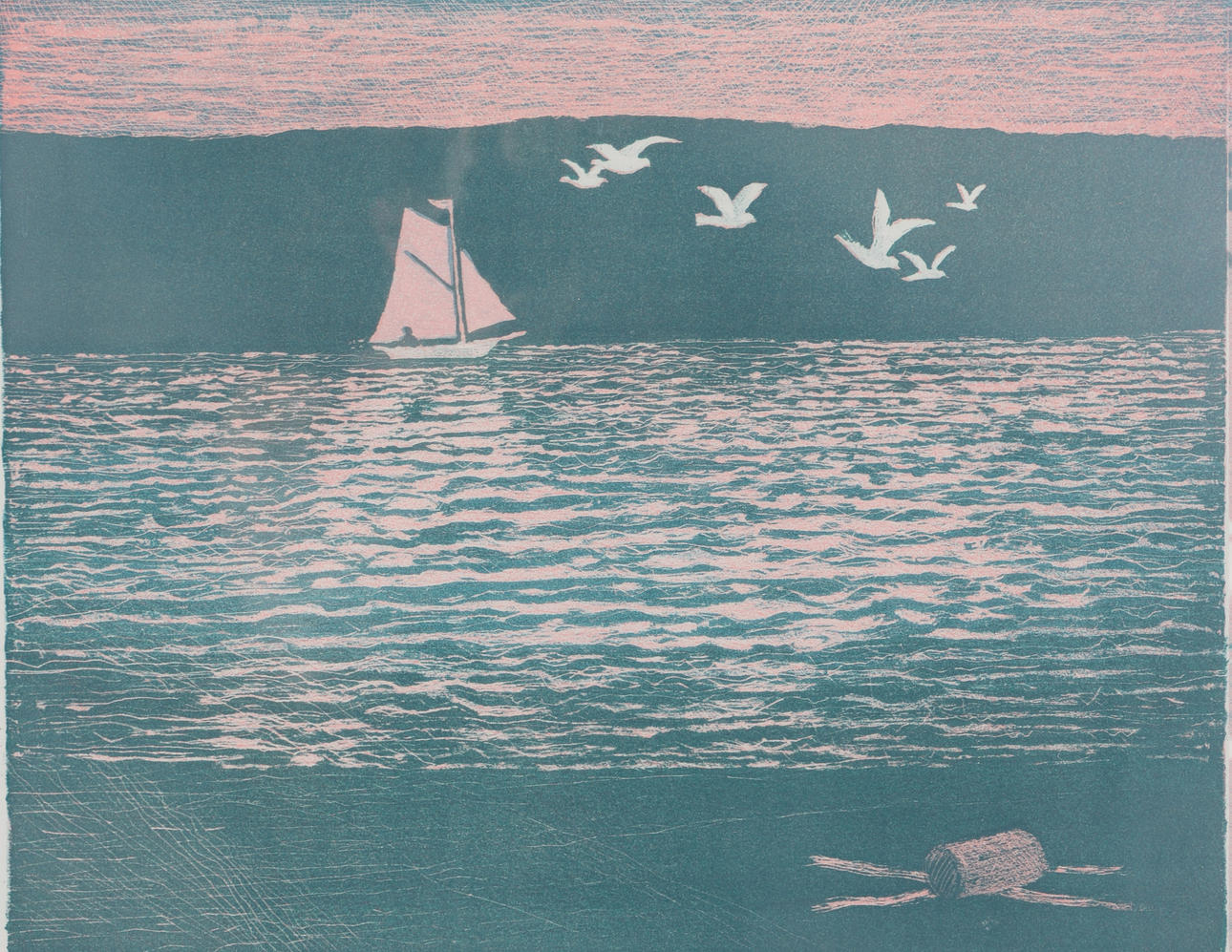 BJÖRN FORSMAN. “Lyröseglats”, lithograph in colours, signed, numbered 118/225.