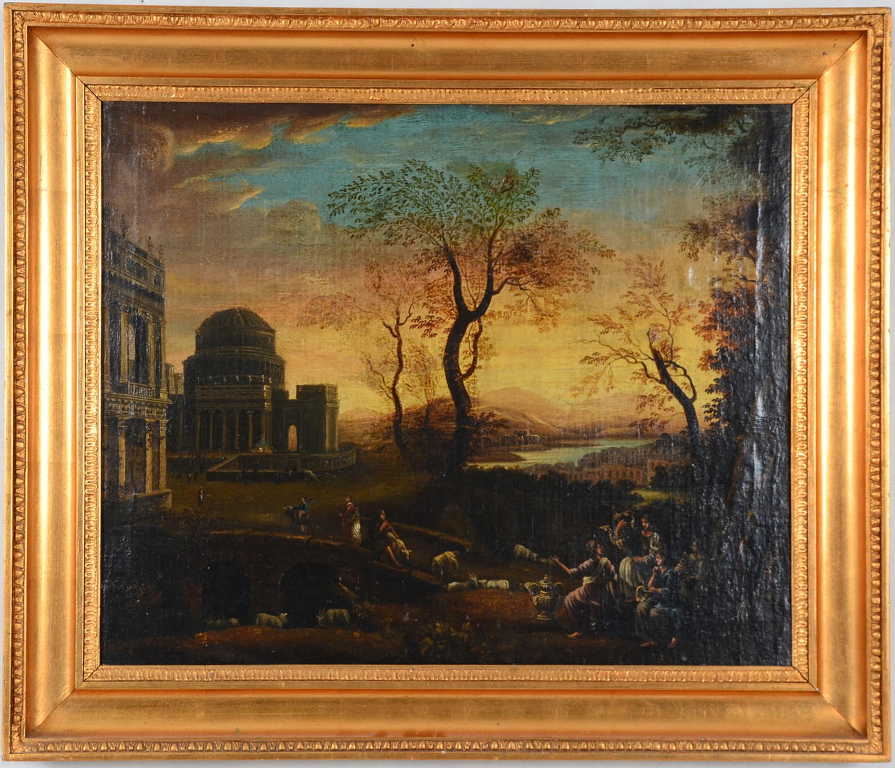 OKÄND KONSTNÄR. Olja på duk uppklistrad på pannå, 1700-tal.