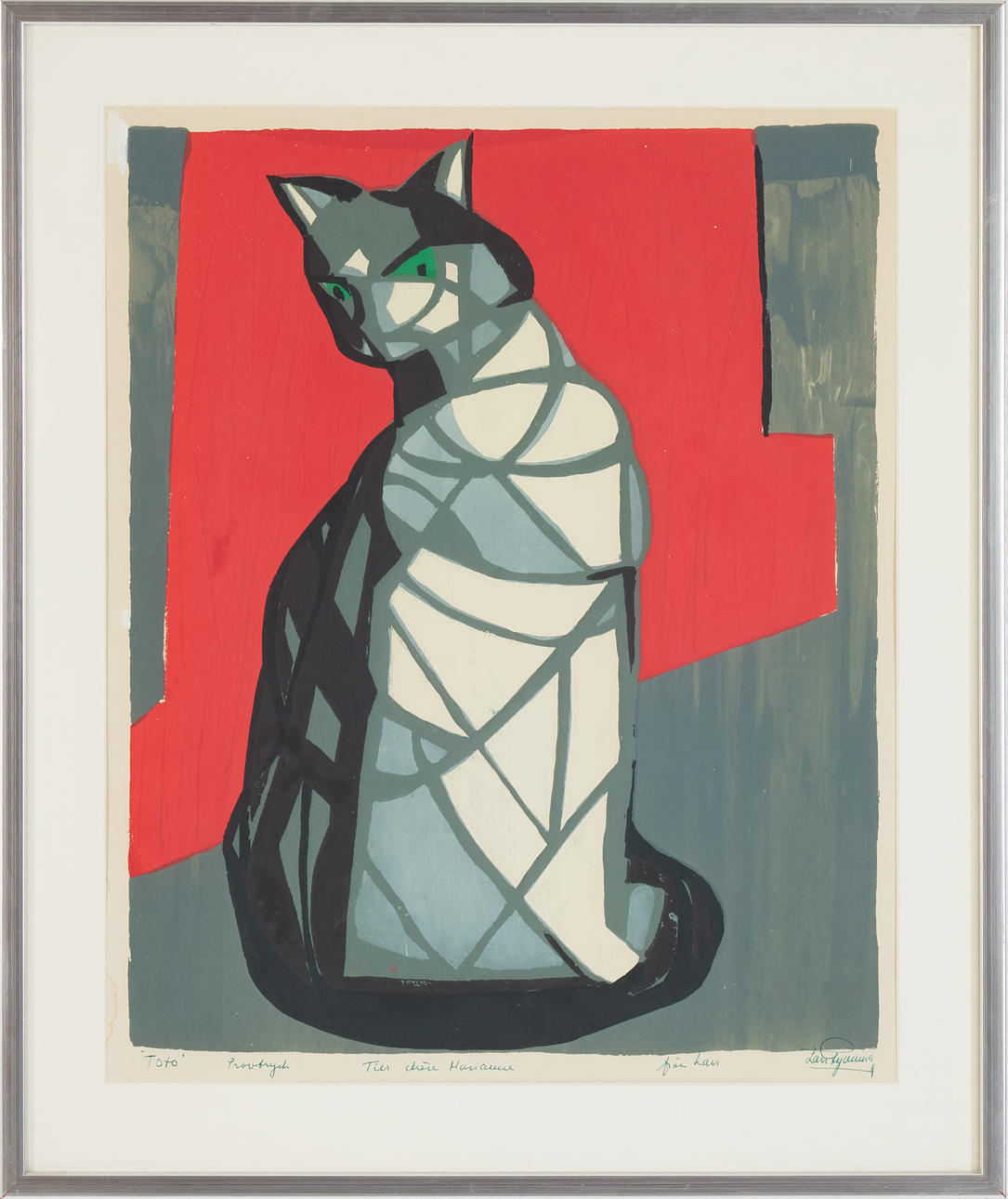 LARS GYNNING (1920-2003). “Toto”, lithograph in colour, signed and numbered sample print.