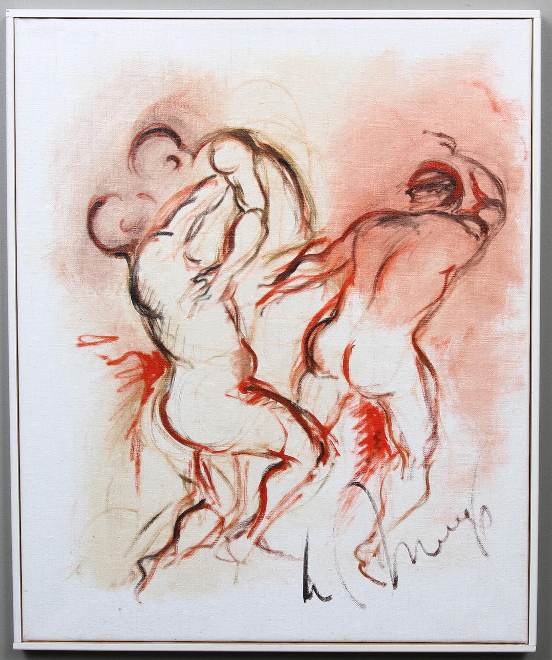 KAROLA MESSNER. "Svartsjuka", olja på duk, signerad.