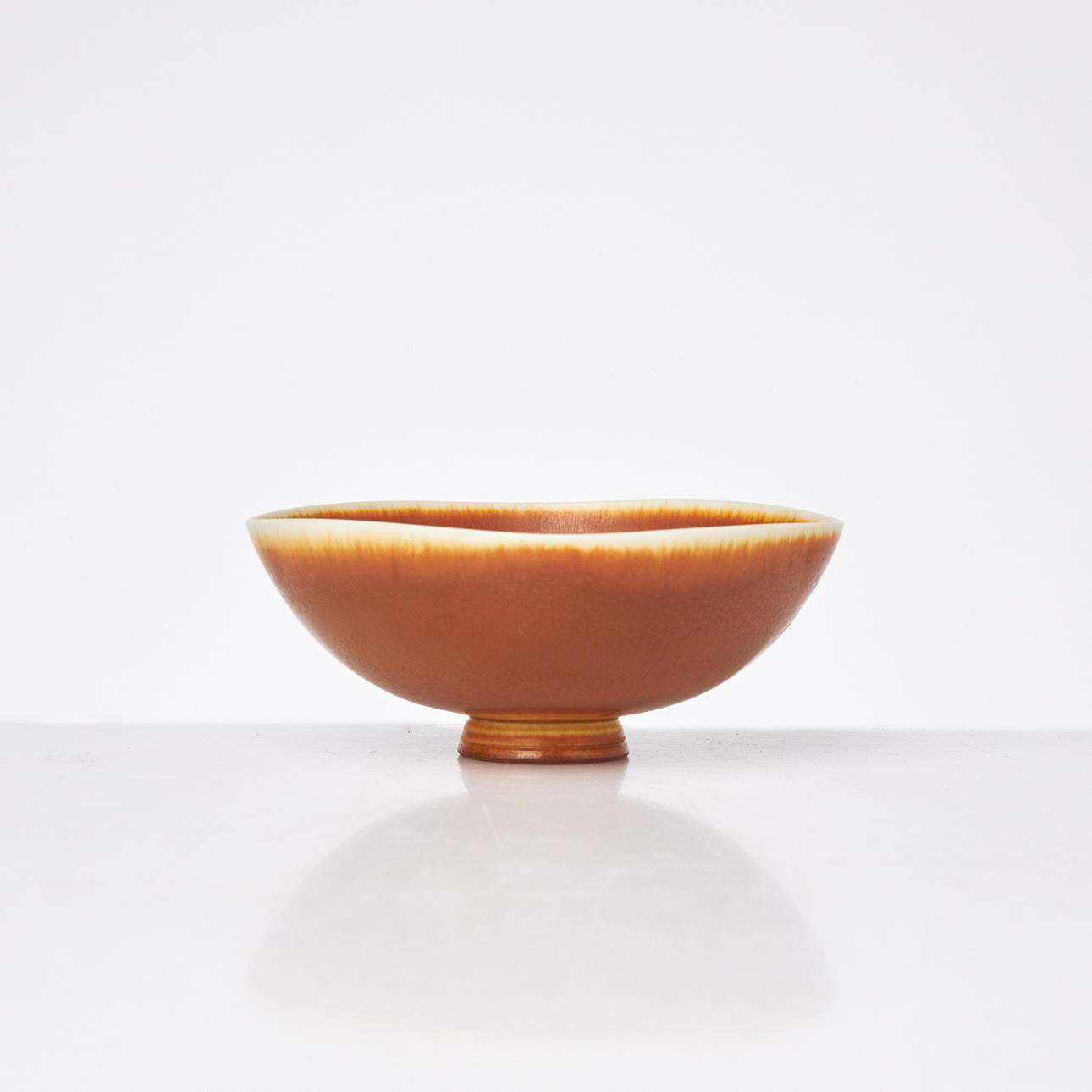 BERNDT FRIBERG. Bowl, stoneware with brown glaze, signed and dated 1968.
