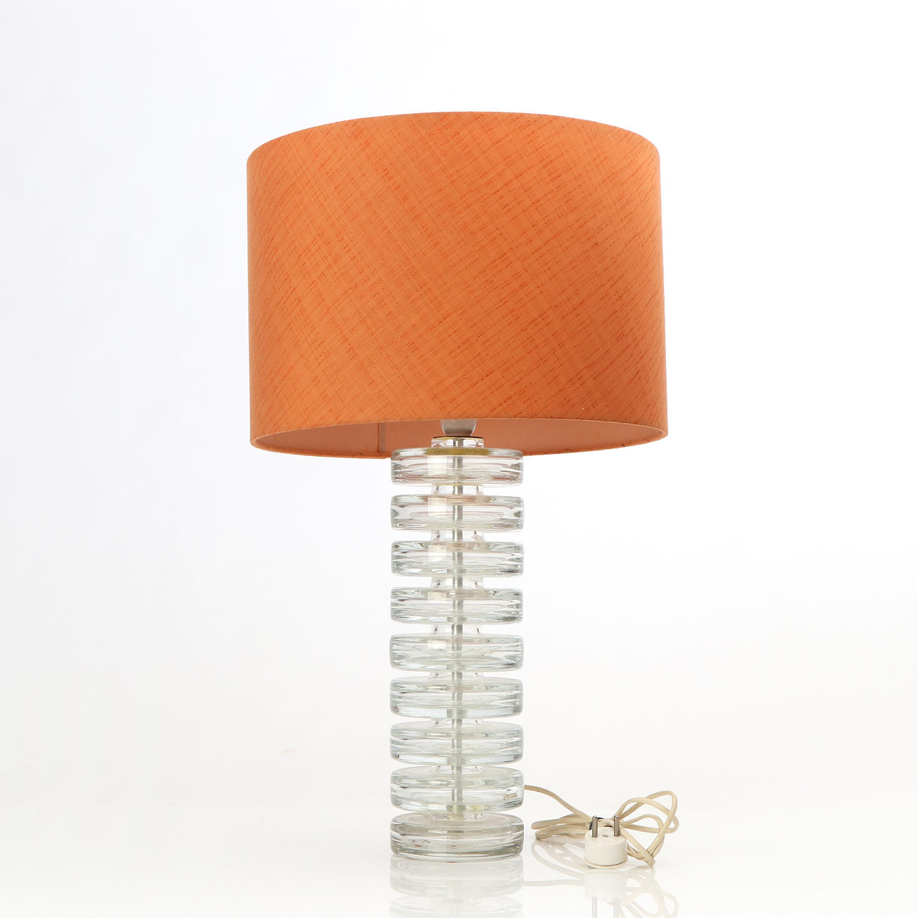 TABLE LAMP. Clear glass. 1960s/70s. It's unmarked.