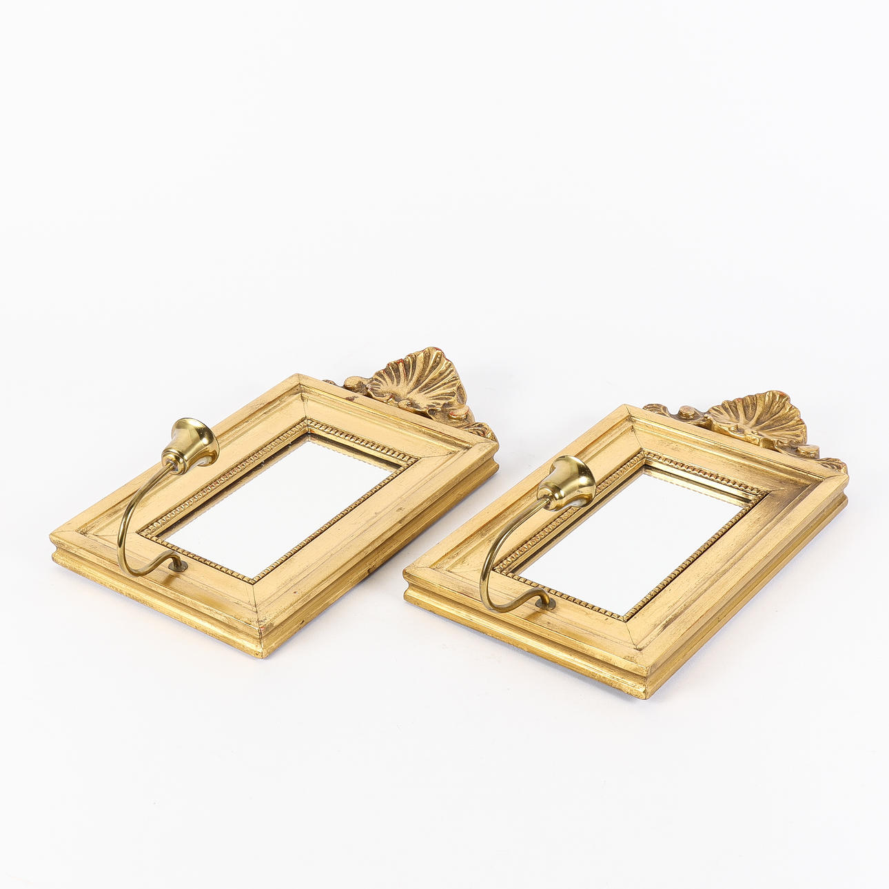 SPEJLLAMPER, et par, forgyldt 1900-tal.