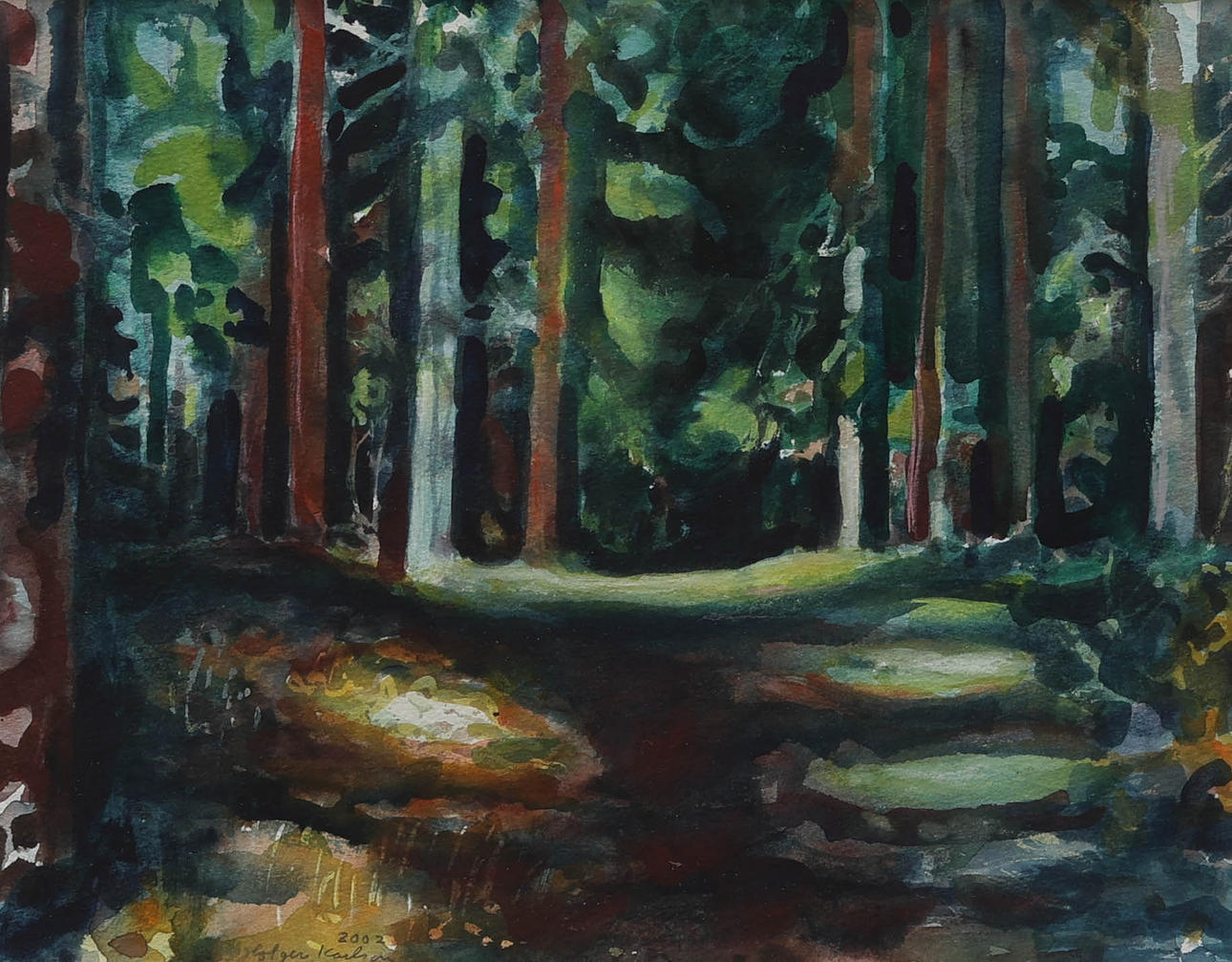 HOLGER KARLSSON, watercolour, landscape, signed, dated 2002.