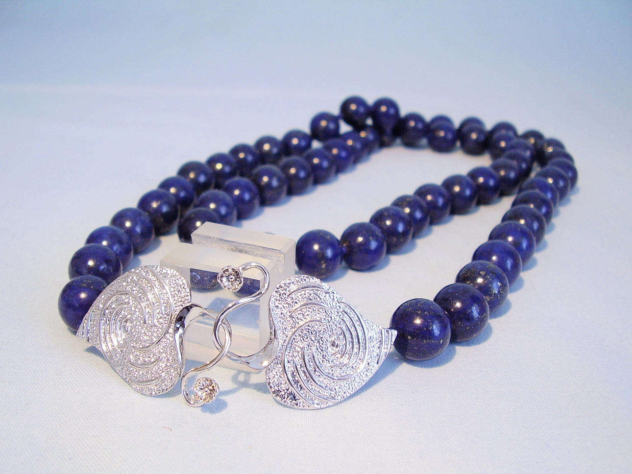 LAPISLAZULI COLLIER SILVER 925 LÄNGD 80 CM.