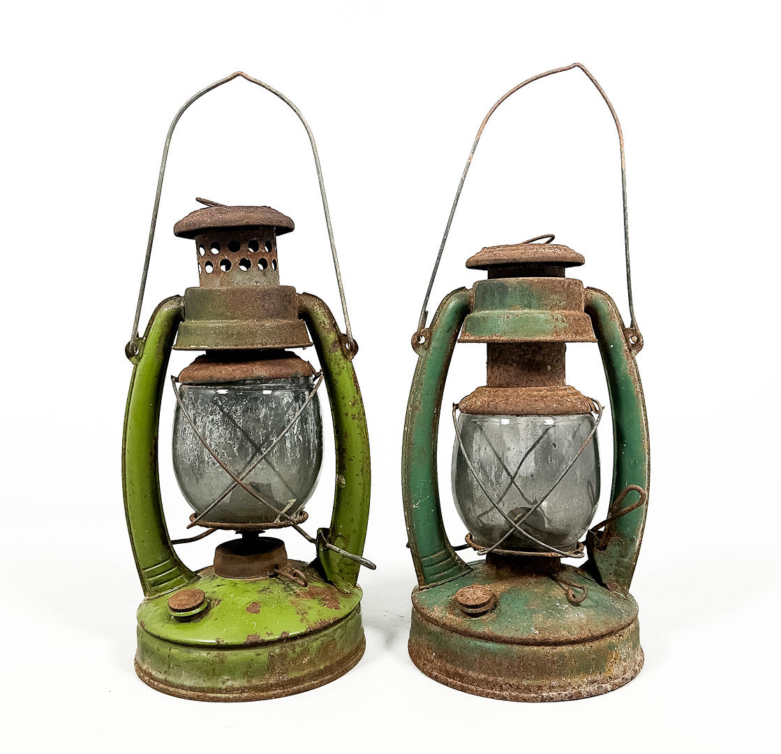 Two 18th/20th century storm lanterns.