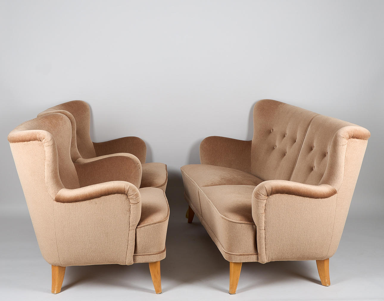 ILMARI LAPPALAINEN (1918-2006). A SOFA AND TWO ARMCHAIRS, model “Laila” for Asko, 1950s.
