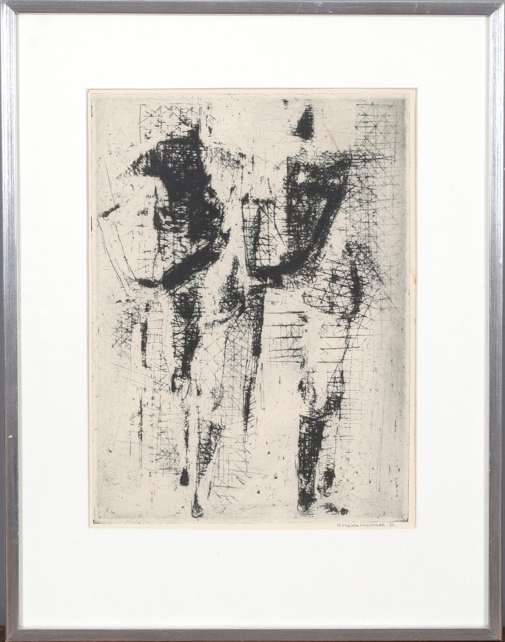 BIRGITTA LILJEBLADH. Composition, etching, signed and dated -50.