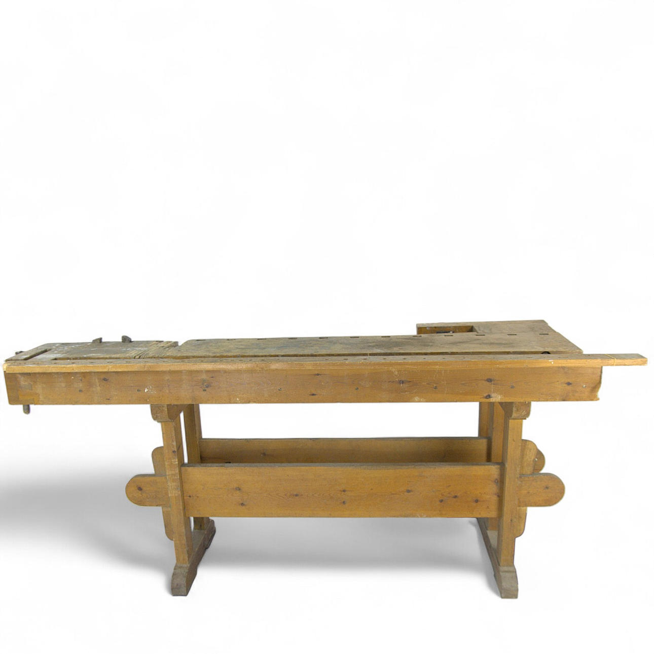 Høvlebænk, træ, delbart, 20. årh.