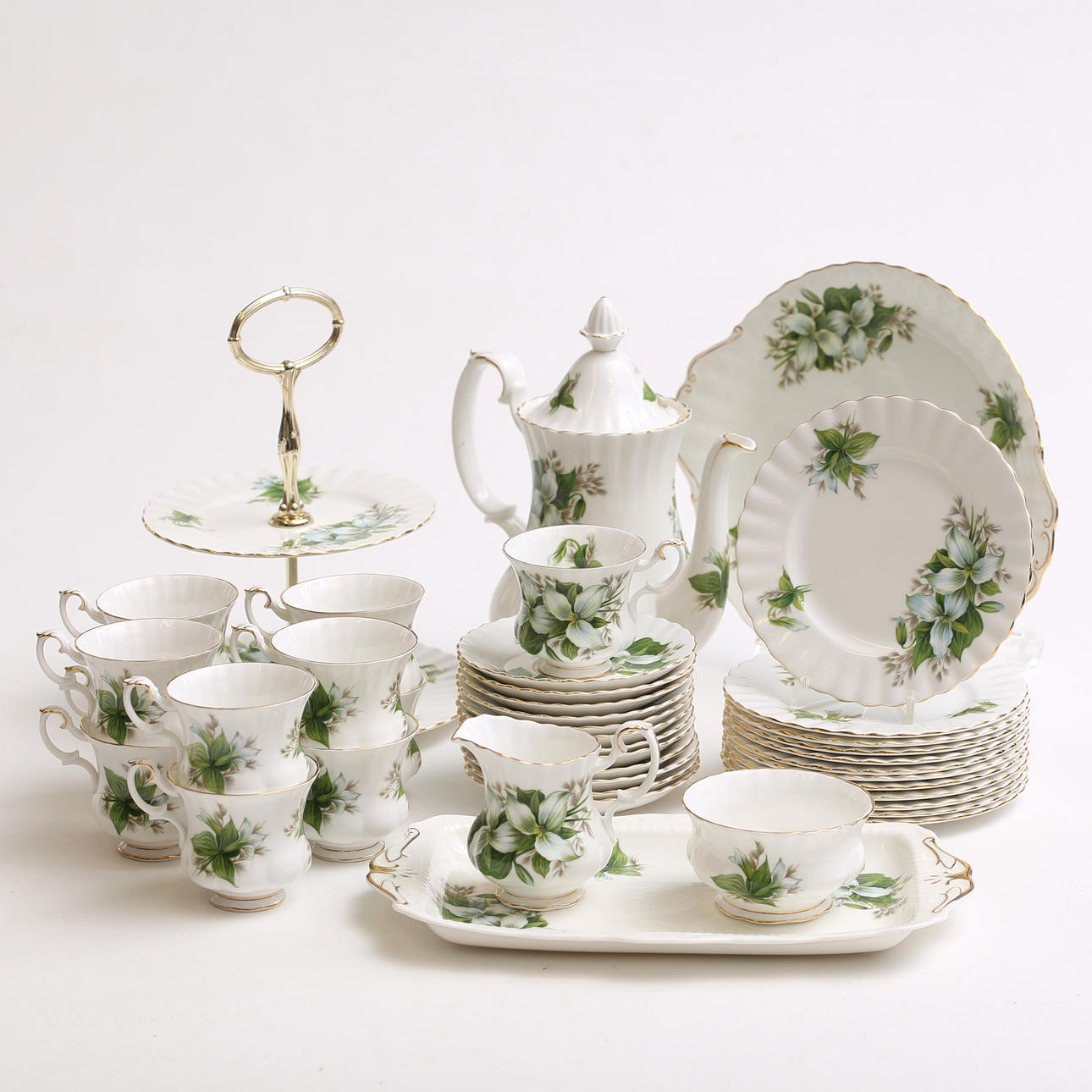 A 41 dealar coffee set, Royal Albert, Trillium.