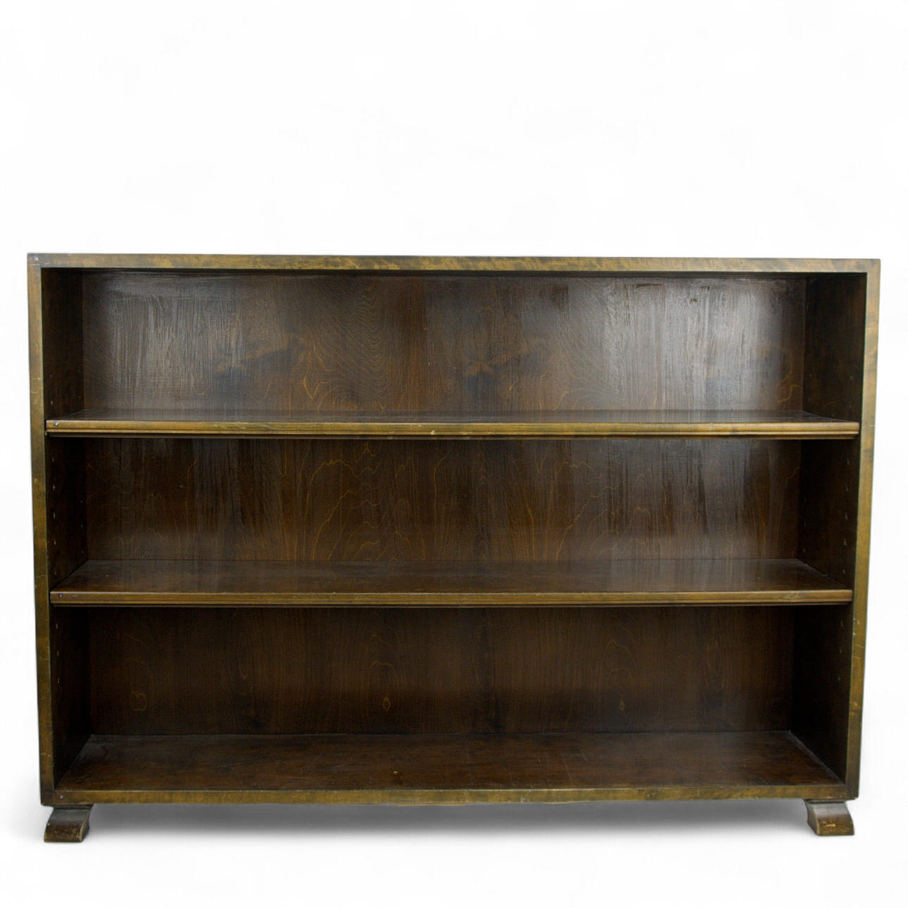 A bookcase, bonded birch, 19430/40s.