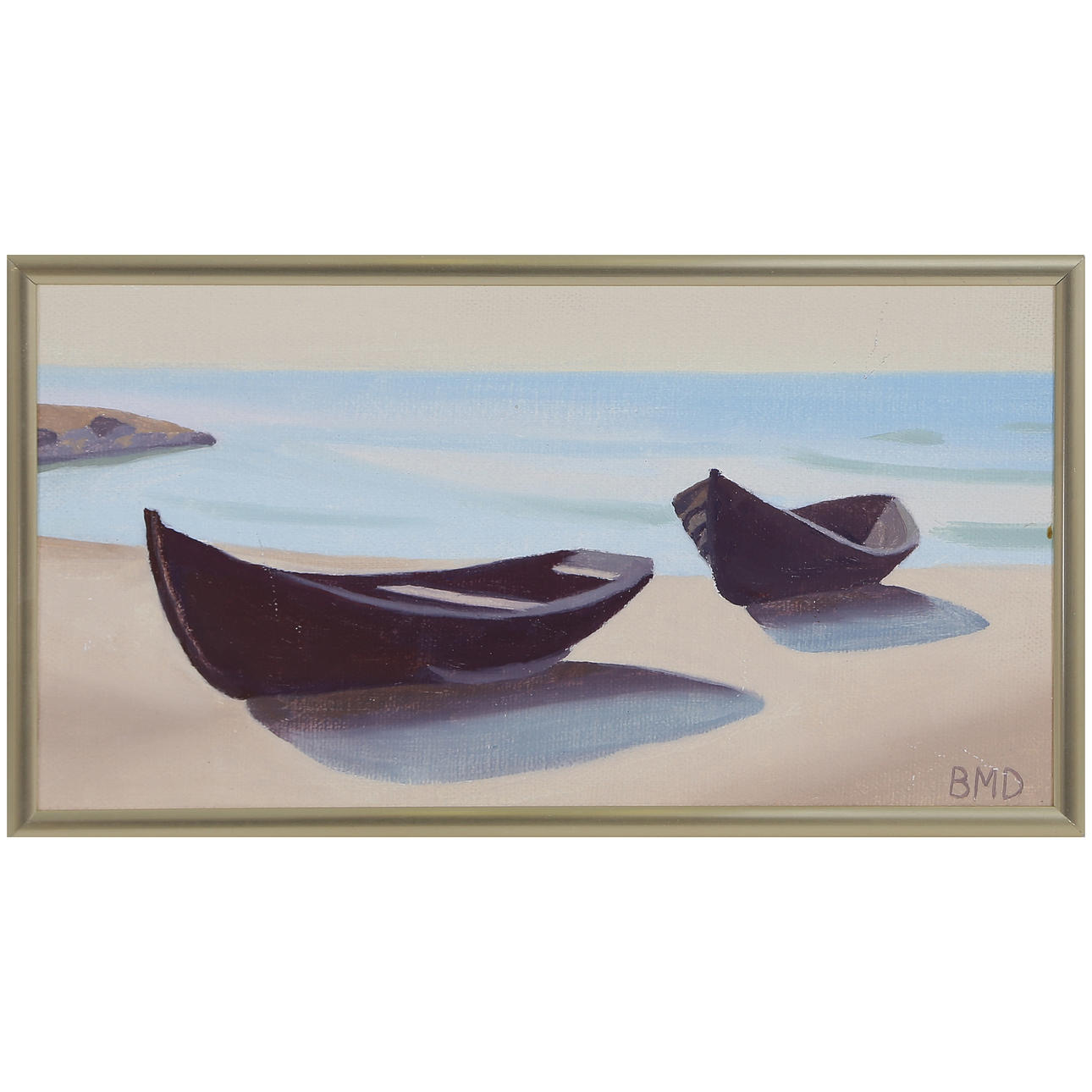 BARBRO MJÖRNE DANIELSSON. “2 SNIPS” OIL ON PANEL, SIGNED BMD.