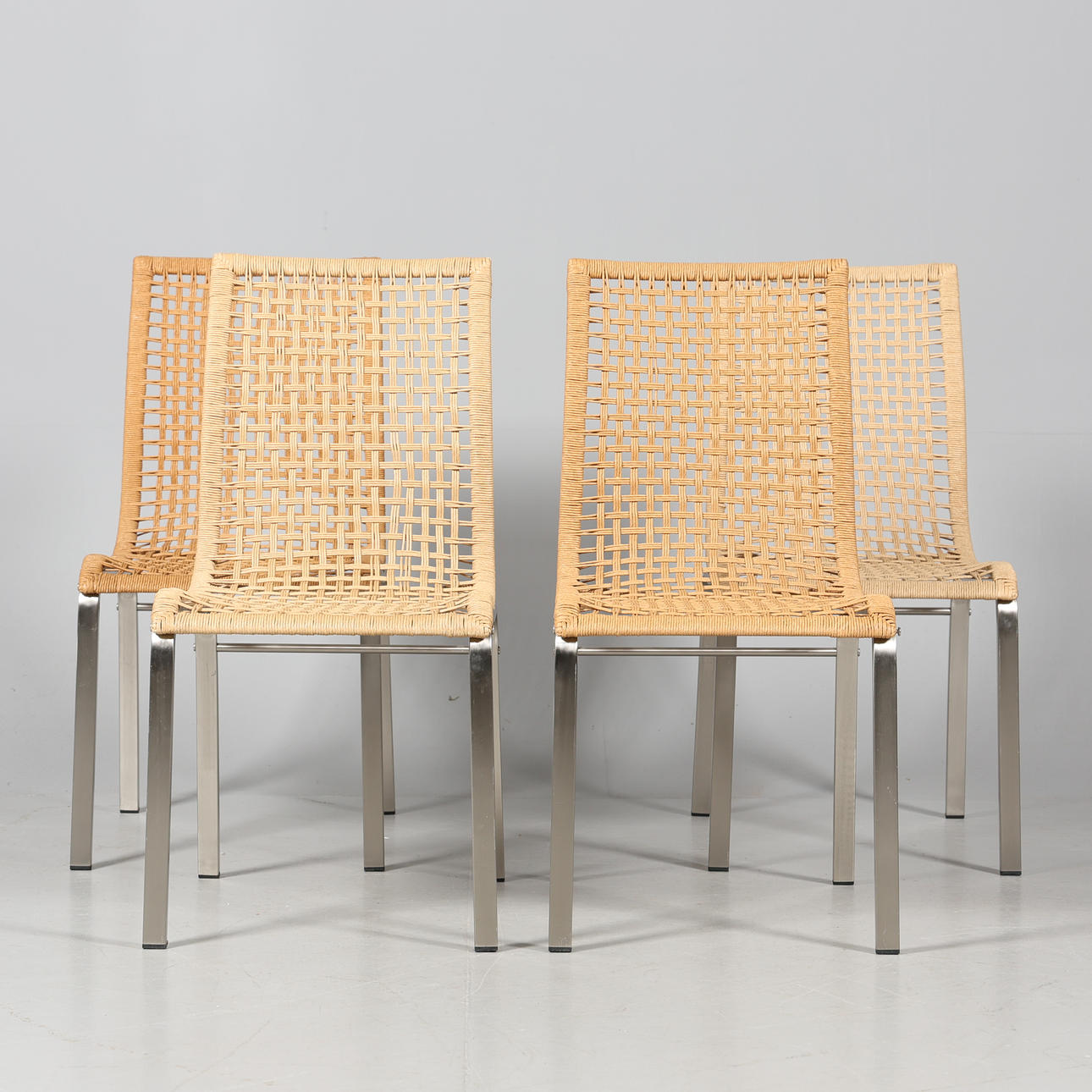 CHAIRS, 4 pieces, wicker seat.