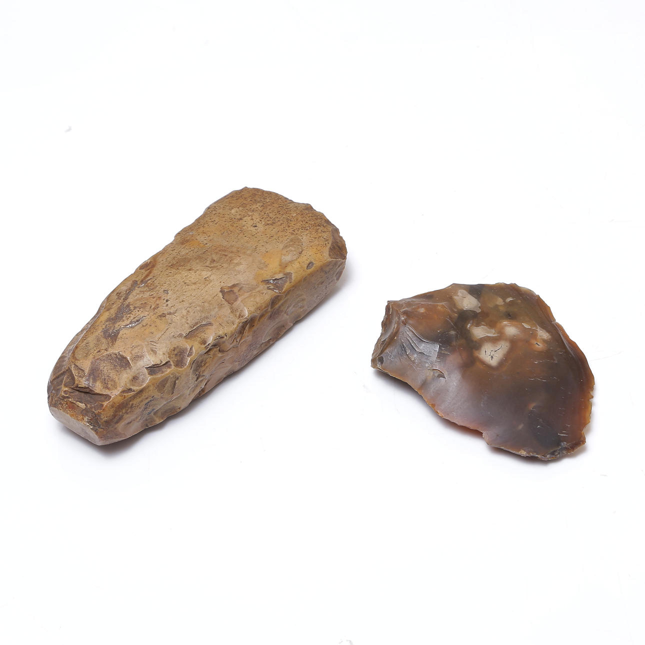 FLINT AXE AND FLINT TOOLS, STONE AGE.