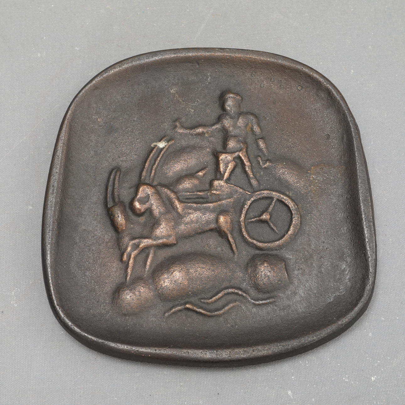 WALL RELIEF, bronze, engraved.