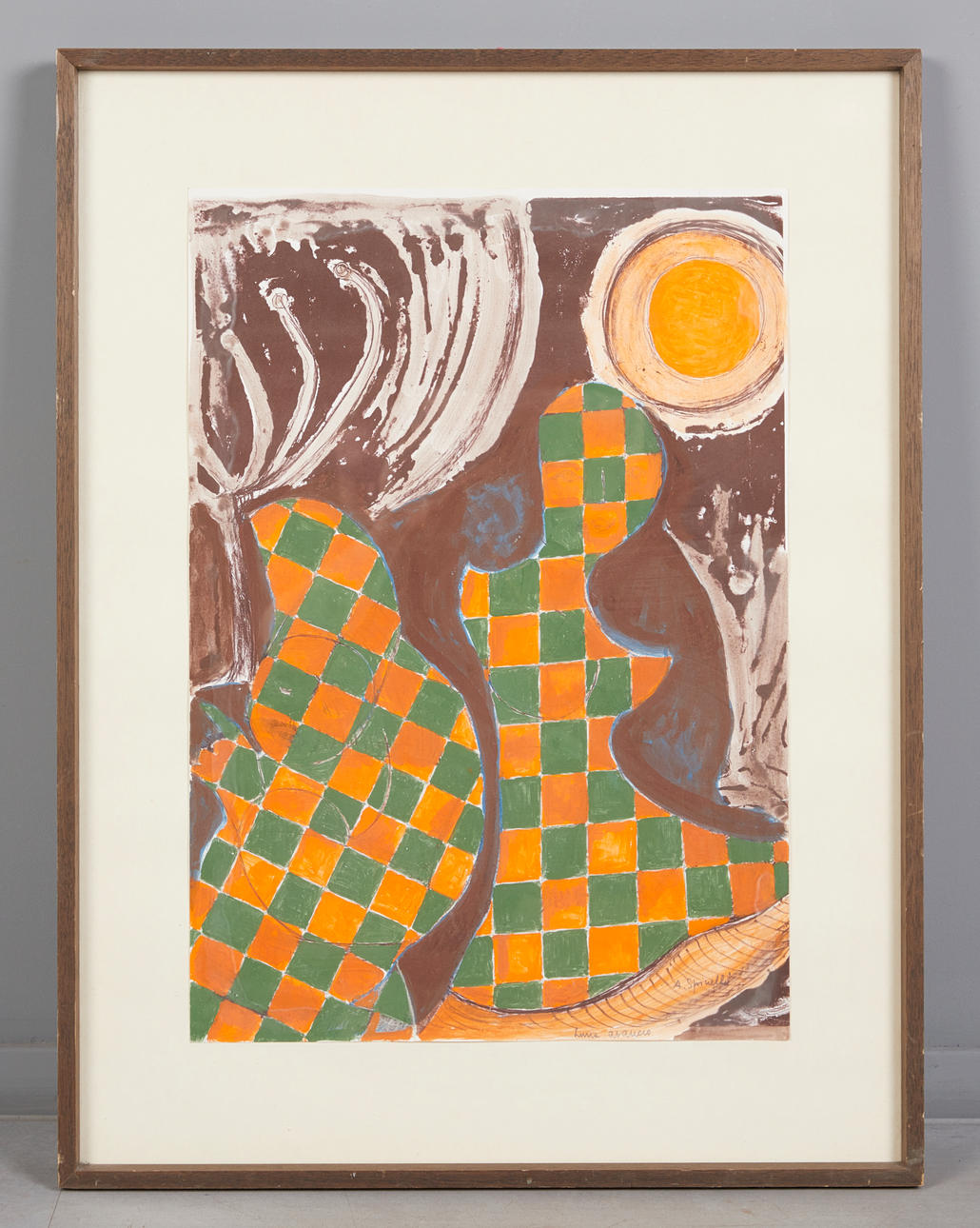ANITA SPINELLI (1908-2010). ”Lune arancio”, gouache på papper.
