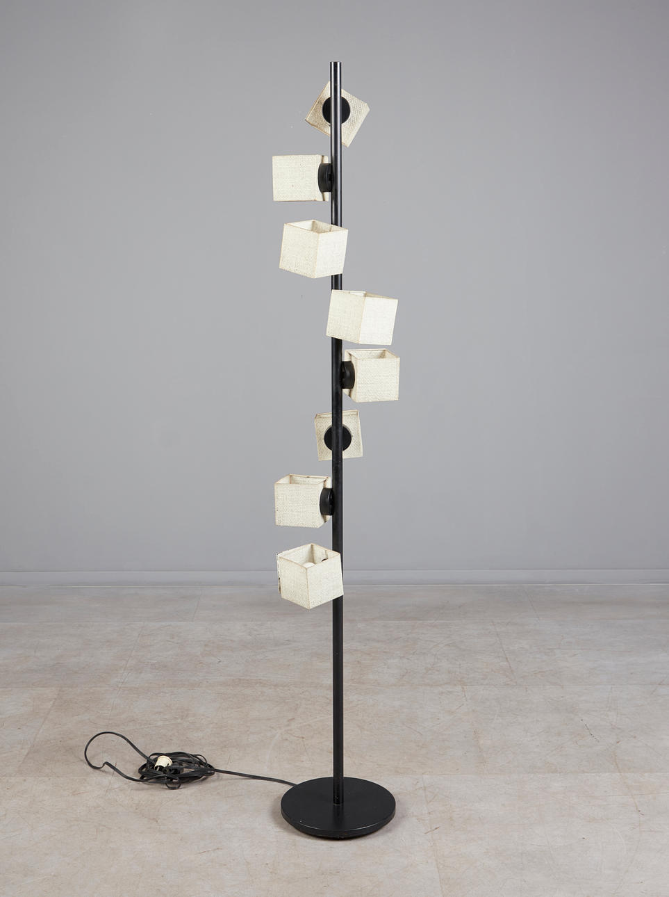 floor lamp, metal, paper, 1970s.