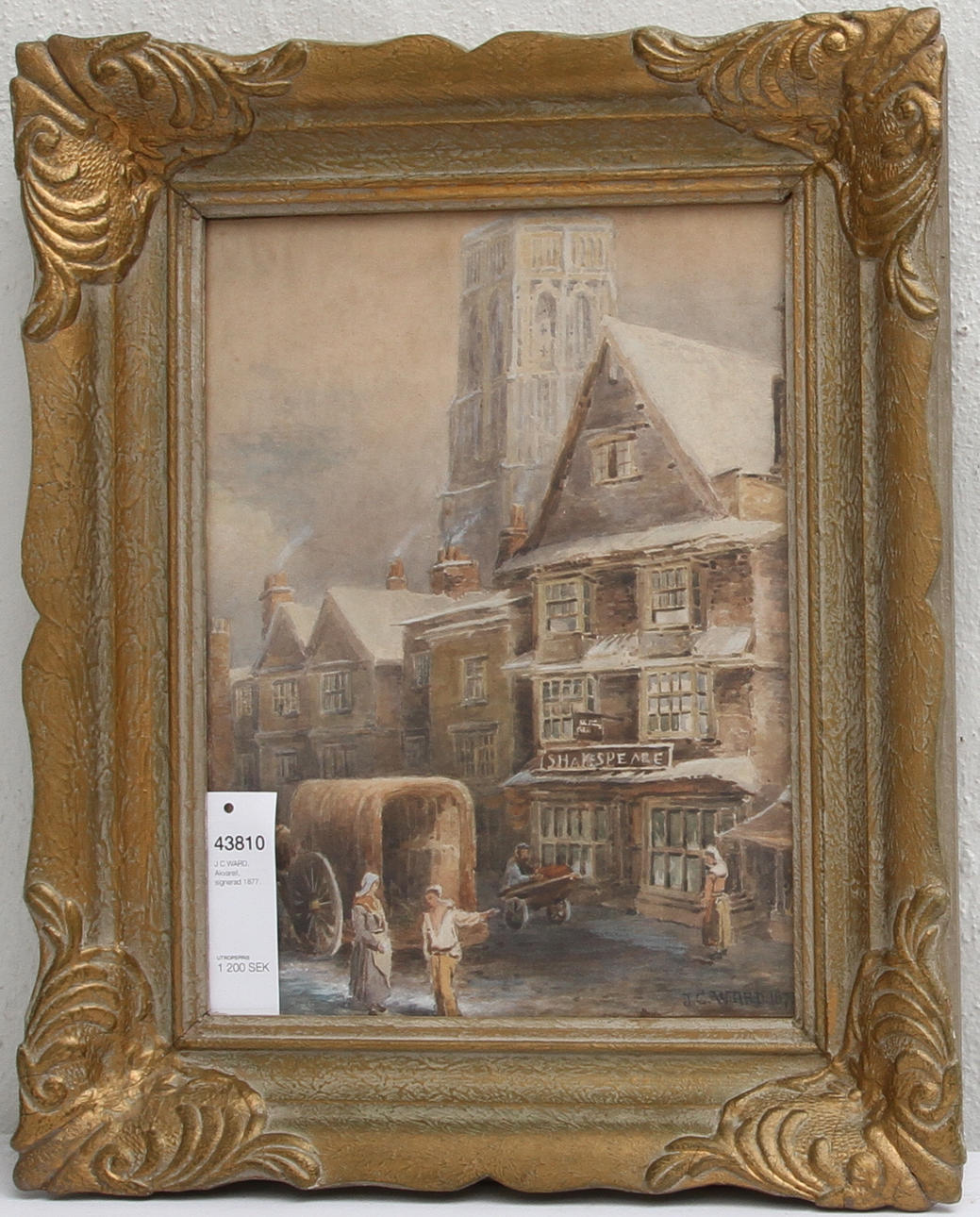 J C WARD. Akvarell, signerad 1877.