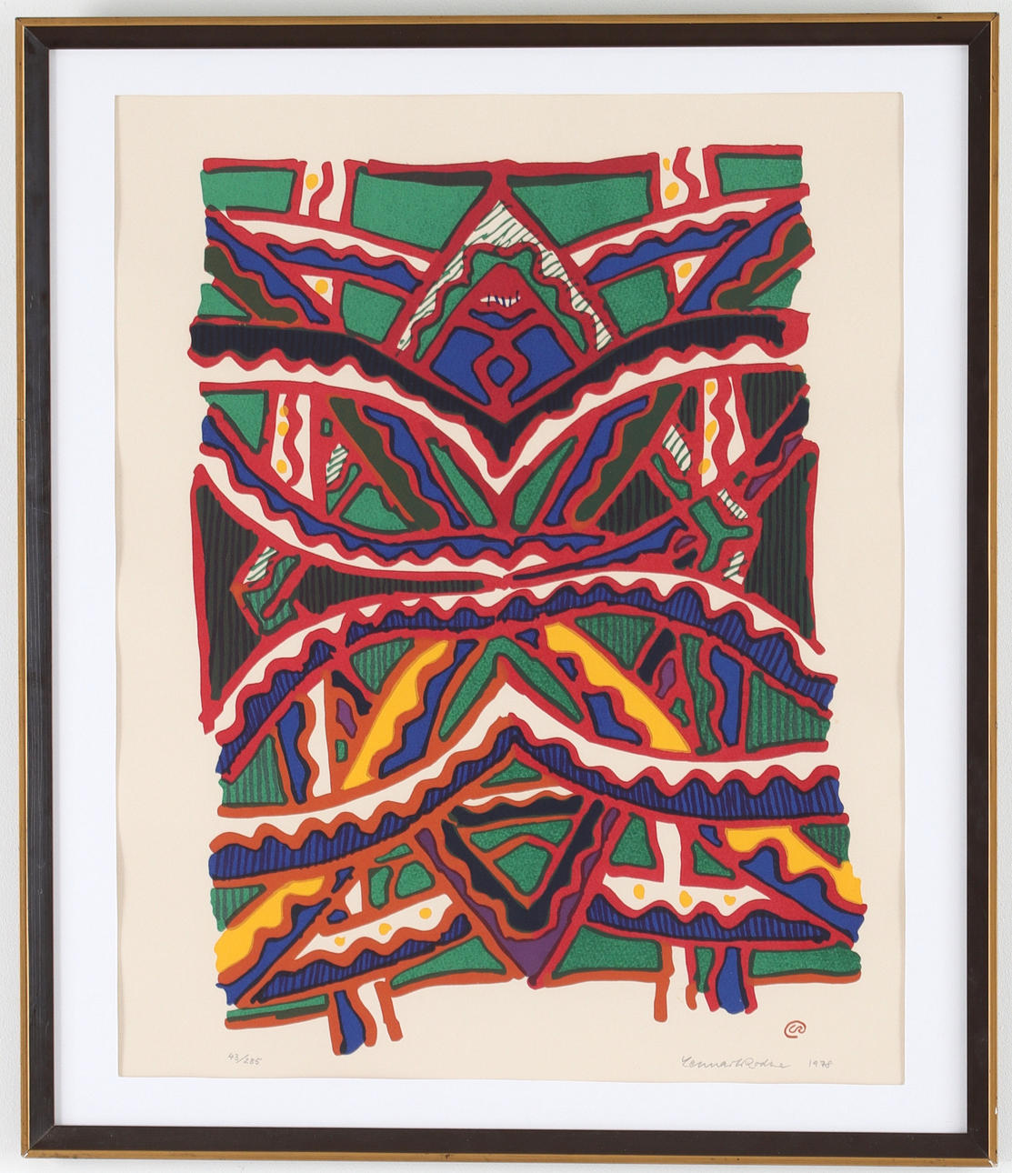 LENNART RODHE. “Fugue”, lithograph, signed and numbered 43/285, dated 1978.